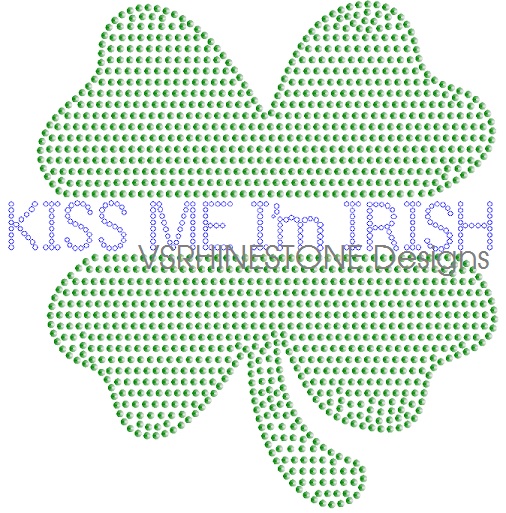 Kiss Me I'm Irish Rhinestone and Sequin Transfer